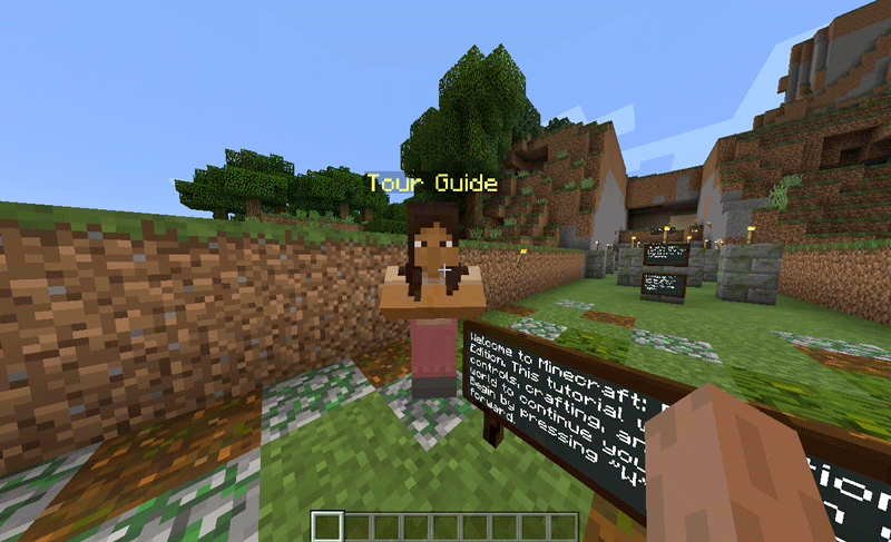 It's an NPC Tour Guide! A Minecraft:Education Edition feature has appeared!